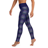 Abstract Waves pattern on yoga leggings for workouts.