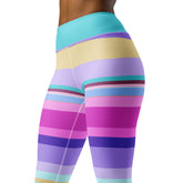 Aurora Borealis Colorful Stripe All-Over Print Yoga Leggings