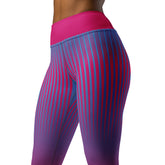 Starry night-inspired gradient yoga leggings on white background.