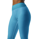 Vibrant Sunrise Serenade Gradient Yoga Leggings on white background.