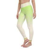 Amethyst Aura Yoga Leggings on model demonstrating flexibility