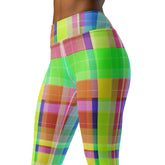 Experiencing the stretch in Cobalt Comfort Yoga Leggings during a yoga pose.