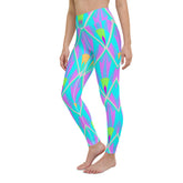 Vibrant Vibe All-Over Print Yoga Leggings in a yoga pose.