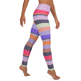 Tropical Bliss Colorful Stripe All-Over Print Yoga Leggings