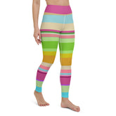 Carnival Confetti Colorful Stripe All-Over Print Yoga Leggings