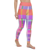 Vibrant Geometric Maze Yoga Leggings, perfect for adding a pop of color and pattern to your practice.