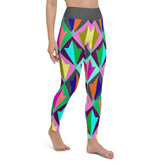 Whispering Vines All-Over Print Yoga Leggings on a clothing mannequin.