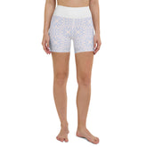 Oceanic Ombre Yoga Shorts on a white background showcasing the gradient design.