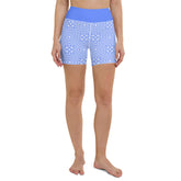 Vibrant Rainbow Ripple Yoga Shorts for active wear