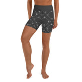 Galactic Gateway Yoga Shorts on a white background showcasing design.