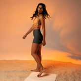 Boho Chic Denim Yoga Shorts