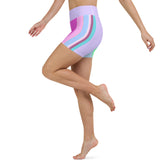Woman practicing yoga wearing Tranquil Horizon Yoga Shorts.