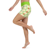 Ethnic Elegance Yoga Shorts on a model