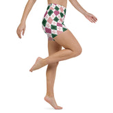 Elegant Diamond Symphony All-Over Print Yoga Shorts