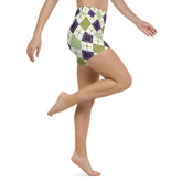 Diamond Dazzle All-Over Print Yoga Shorts