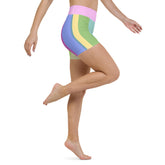 Bold Elegance Stripe Yoga Shorts front view