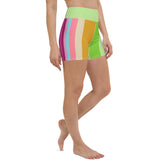 Sunset Serenity Yoga Shorts front view on white background