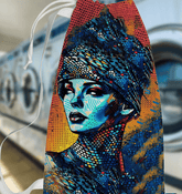 Artistic design of Artistic Admiration laundry bag in a stylish room setting.