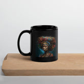 Artistic Ambition Black Glossy Mug Front View.