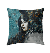 Artistic Aura Outdoor Pillow - Floral Design