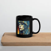 Artistic Auras II Black Glossy Mug Front View.