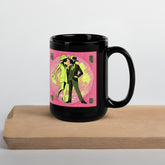 Balletic Intensity black glossy mug on wooden table