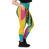 Balletic Magic crossover leggings with pockets front view.