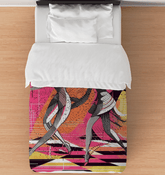 Elegant Balletic Reflections Fashion Duvet Cover on bed