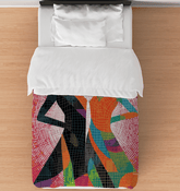 Balletic Reflections of Style Comforter Twin Size displayed on a bed, highlighting its elegant design.