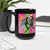 Balletic Synergy Black Glossy Mug on a white background showing its sleek design.