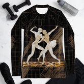 Balletic Transcendence women's rash guard front view.