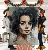 Close-up of luxurious Baroque Brushes Sherpa Blanket texture.