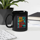 Elegant Calligraphy Sips Black Glossy Mug - Beyond T-shirts