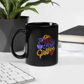 Scripted Elegance Black Glossy Mug - Beyond T-shirts