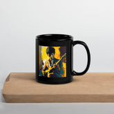 NS 822 Black Glossy Mug front view on white background.