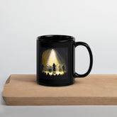 Close-up of NS-845 black glossy mug on wooden table