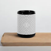 Onyx Jacquard Texture Black Glossy Mug
