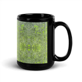 Obsidian Linen Texture Black Glossy Mug