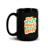 Nature and Typography Fusion Black Glossy Mug - Beyond T-shirts