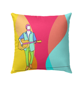 Boy Playing Guitar Outdoor Pillow - Beyond T-shirts