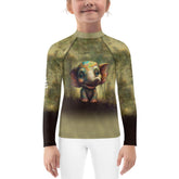 CB3-14 Kids Rash Guard front view on white background.