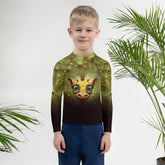 CB3-21 Kids Rash Guard front view on white background