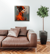 Classical Cadenzas canvas art in elegant living room setting.
