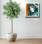 Vibrant Colorful Creations Wrapped Canvas on Display.