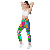 Colorful Desire II Crossover Leggings front view.