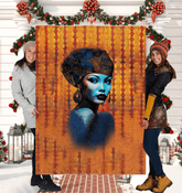 Colorful Coloring Corner Sherpa Blanket spread on a bed.