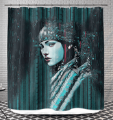 Coloring Creations III artistic shower curtain with vibrant patterns.