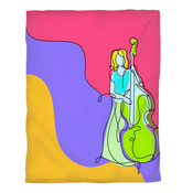 Contrabass Line Art Duvet Cover - Beyond T-shirts