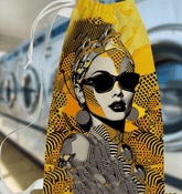 Artistic doodle-patterned laundry bag for home organization.