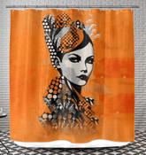 Artistic drawn dreams design on a stylish shower curtain.